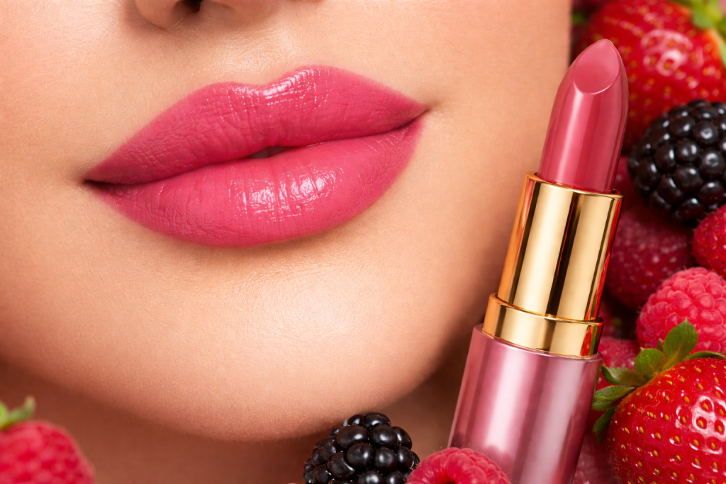 Розово-ягодный оттенок помады